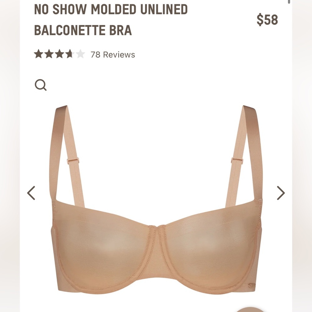 Skims unlined balconette ochre/sand bra, never been worn